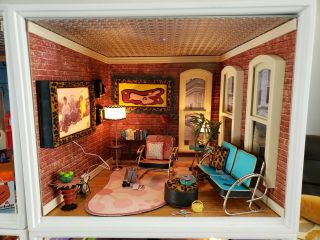 American Girl Ag Minis Illuma - Room: Loft Apartment With,  Dust Cover