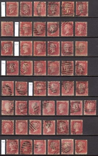 Great Britain 1864 - 79 1d Red Plate Selection U,  Sg 43,  44 Cat £140