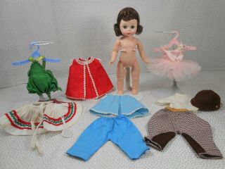 Vintage Madame Alexander Wendy - Kins With 5 Tagged Outfits From Ca.  1960
