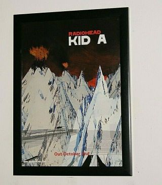 Radiohead Framed A4 2000 `kid A` Album Rare Promo Band Art Poster