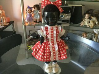 Vintage Pedigree Delite Black Hard Plastic Walker Doll 41.  5 Cm Ht