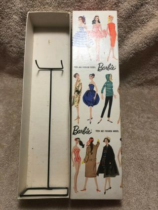 Vintage Mattel Barbie Box And Stand Stock 850 White Ginger Bubble Cut