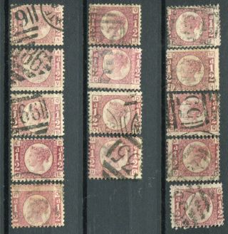 (271) 14 Very Good Sg48 Qv 1/2d Rose Red Plates 1 - 20 No Plate9