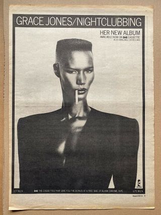 Grace Jones Nightclubbing Poster Sized Music Press Advert From 1981 (ag