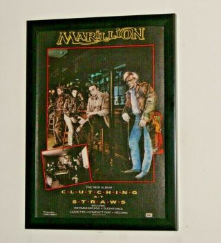 Marillion Framed A4 1987 `clutching At Straws` Album Band Promo Poster