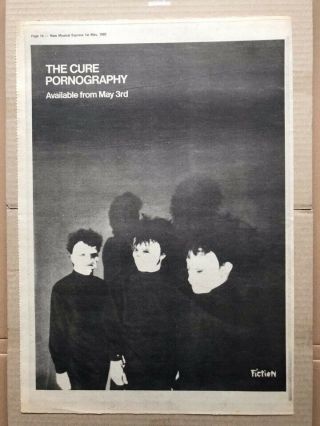 Cure Pornography (a) Poster Sized Music Press Advert From 1982 - Printe