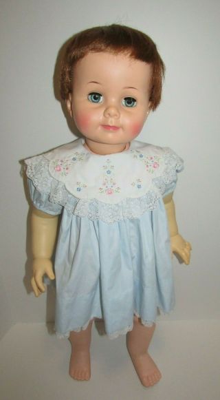 Vintage Doll Ideal Playpal Saucy Walker 28” Auburn 1960s Tlc Loose Cute Toddler