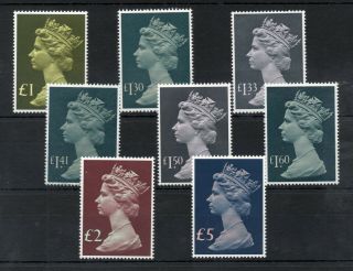 Great Britain 1977 - 87 Set Of 8 Large Definitives Sg,  1026 - 1028 U/mint Lot 9276b
