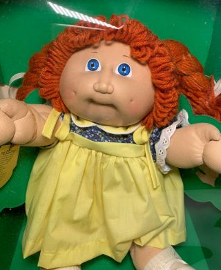 Vtg 1983 Cabbage Patch Kids Doll Red Hair Redhead Pigtails Ob Box Papers Coleco