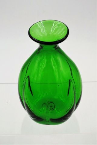 Vintage Blenko Hand Blown Glass Bud Vase - 928 - Lime 2