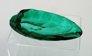Vintage Blenko Hand Blown Glass Ashtray / Dish - 478 - Sea Green