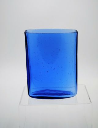 Vintage Blenko Hand Blown Glass Vase - 446 - Sky Blue 2