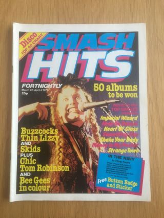 Smash Hits Mar 79 Buzzcocks,  Bee Gees,  Blondie,  Kate Bush,  Chic,  The Jam Vgc