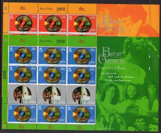 Isle Of Man 1999 Bee Gees Set In Fine Fresh Mnh Complete Sheets X 9