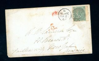 York To York 1867 1s Rate Cover (some Soiling) (au208)