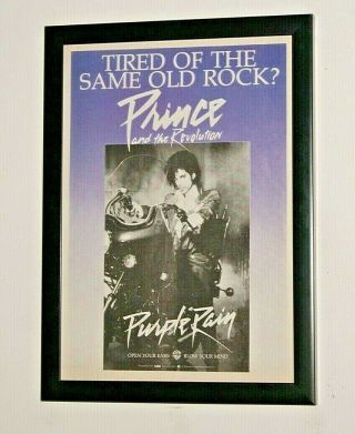 Prince Framed A4 1984 `purple Rain` Album Band Promo Art Poster