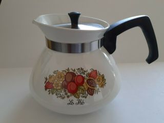 Vtg Corning Ware Tea Pot Water Kettle,  6 Cup,  P - 104,  Spice Of Life,  Lethe,  Vgc