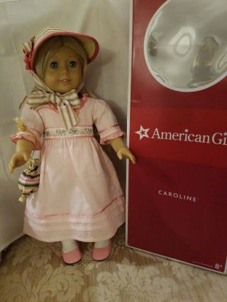 American Girl 18 " Doll Caroline Abbott,  W/meet Outfit & Box,  Good Cond