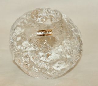 Kosta Boda Sweden Votive Candle Holder Snowball Full Lead Crystal W/o Box