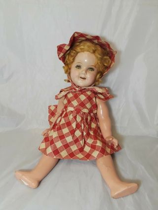 Vintage Ideal Shirley Temple Composition Doll Flirty Eyes 18 " Tall