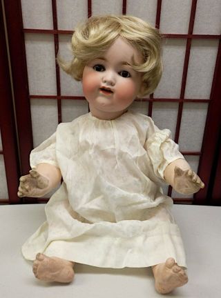 Antique Bisque German 990 Armand Marseille 21 " A 11 M Composition Baby Body Doll