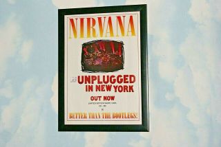 Nirvana Framed A4 1994 Mtv Unplugged York Album Band Promo Poster