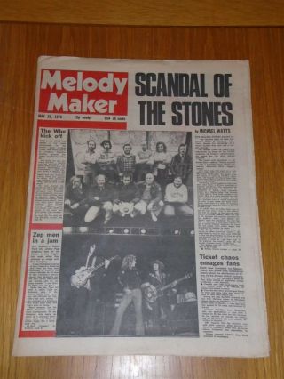 Melody Maker 1976 May 29 Rolling Stones Scandal The Who Led Zeppelin Page Plant