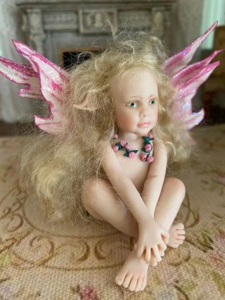 Vintage Miniature Artisan Dollhouse Fairy Girl Sculpted Porcelain Carol Mcbride