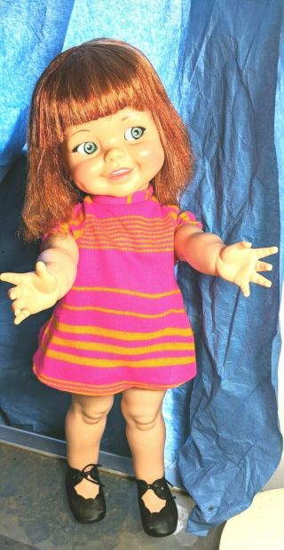 Vintage Ideal Giggles 18 " Doll,  Wearing Outfits Giggles Very Good