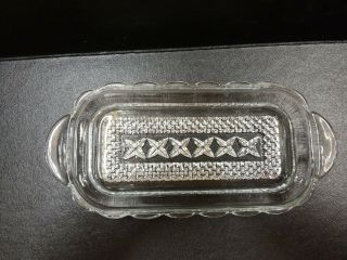 Vintage Anchor Hocking Wexford Clear Glass Butter Dish With Lid 3
