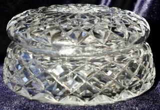 Vintage ?bohemia Diamond Cut Crystal Lidded Make Up Powder Bowl Or Jewellery Box
