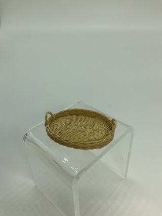 Dollhouse Miniature Artisan Signed Joan Rankin Hand Woven Basket 3