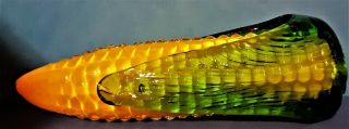 Pair Vintage Hand Blown Murano Style Art Glass Ear Of Corn On The Cob Paperweght 3