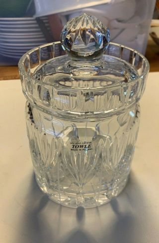 Vintage Towle 24 Lead Crystal - Lidded Candy Jar - Container Bowl