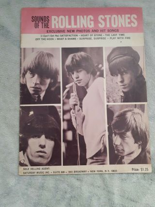 Vintage Sounds Of The Rolling Stones Sheet Music Book 1965 With Pictures 7 Songs