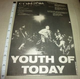 Youth Of Today Schism Print Ad Newsprint Clipping Hardcore Nyhc Wide Awake 1988