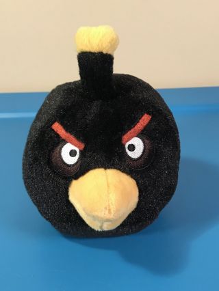 Angry Birds Black Bird Bomb 6 " Plush Ball Stuffed Animal With No Sound 2010