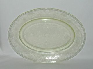 Hazel Atlas Glass FLORENTINE No.  2 Poppy Yellow Oval Platter 2