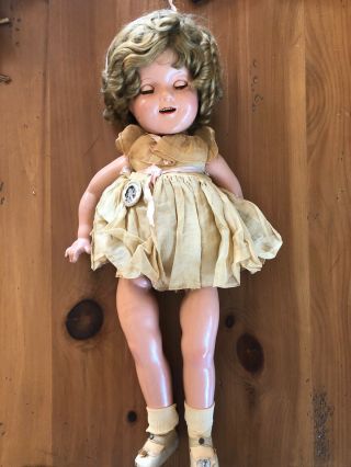 Vintage Ideal 22” Shirley Temple Composition Doll By Ideal