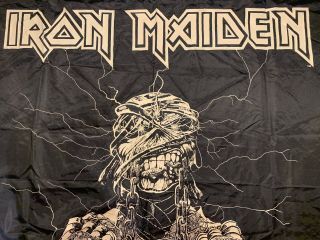 Vintage 1985 Iron Maiden Banner Cloth Poster Tapestry Nikry 45 X 42 "