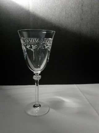 Royal Doulton Crystal,  Cut Wine Glass 7 - 5/8 " Tall.  Wellesley Pattern
