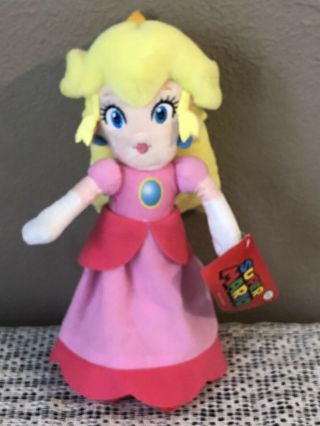 2012 Mario Bros Princess Peach 12” Plush Doll Toy With Tags