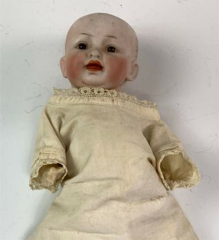 Antique 8 - 1/2 " German Bisque Head Baby Doll Composition Body