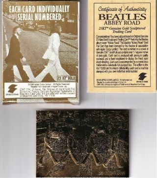 Beatles Abby Road 1996 Sports Time Apple 23kt Gold Card Serial 0010