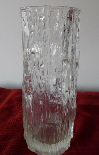 Heavy Bark Textured Glass Vase 21cms Ravenhead Co.  England