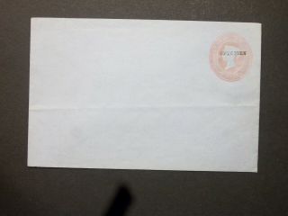 Gb Postal Stationery Qv 1d Pink " Specimen " In Black Ovpt Envelope Size F Ep23