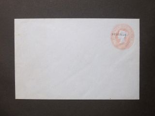 Gb Postal Stationery Qv 1d Pink " Specimen " In Black Ovpt Envelope Size F Ep27