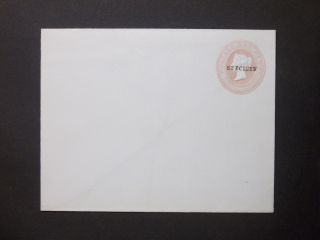 Gb Postal Stationery Qv 1d Pink " Specimen " In Black Ovpt Envelope Size H Ep30