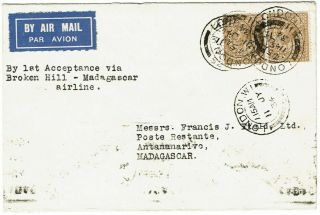 Great Britain 1934 London Cancel On First Flight Cover To Madagascar