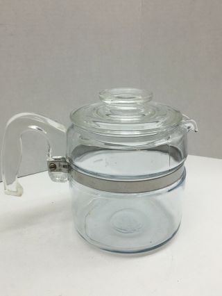 Vintage Pyrex 7754 B Flameware Glass Coffee Percolator Pot 4 Cup No Inside Parts